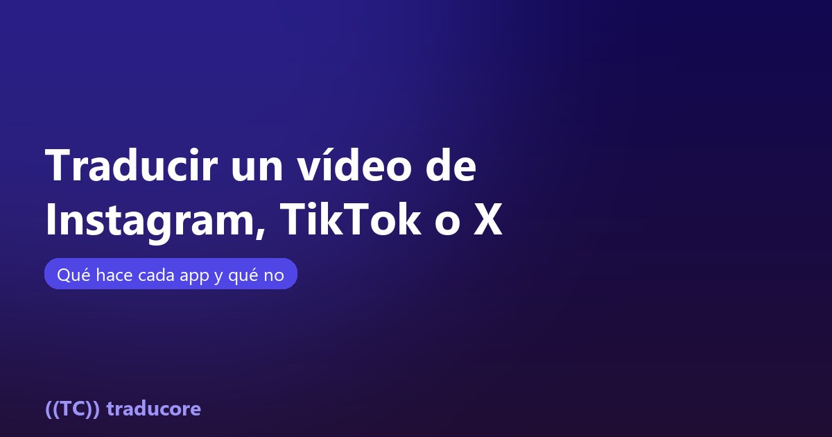 Cómo traducir un vídeo de Instagram, TikTok o X